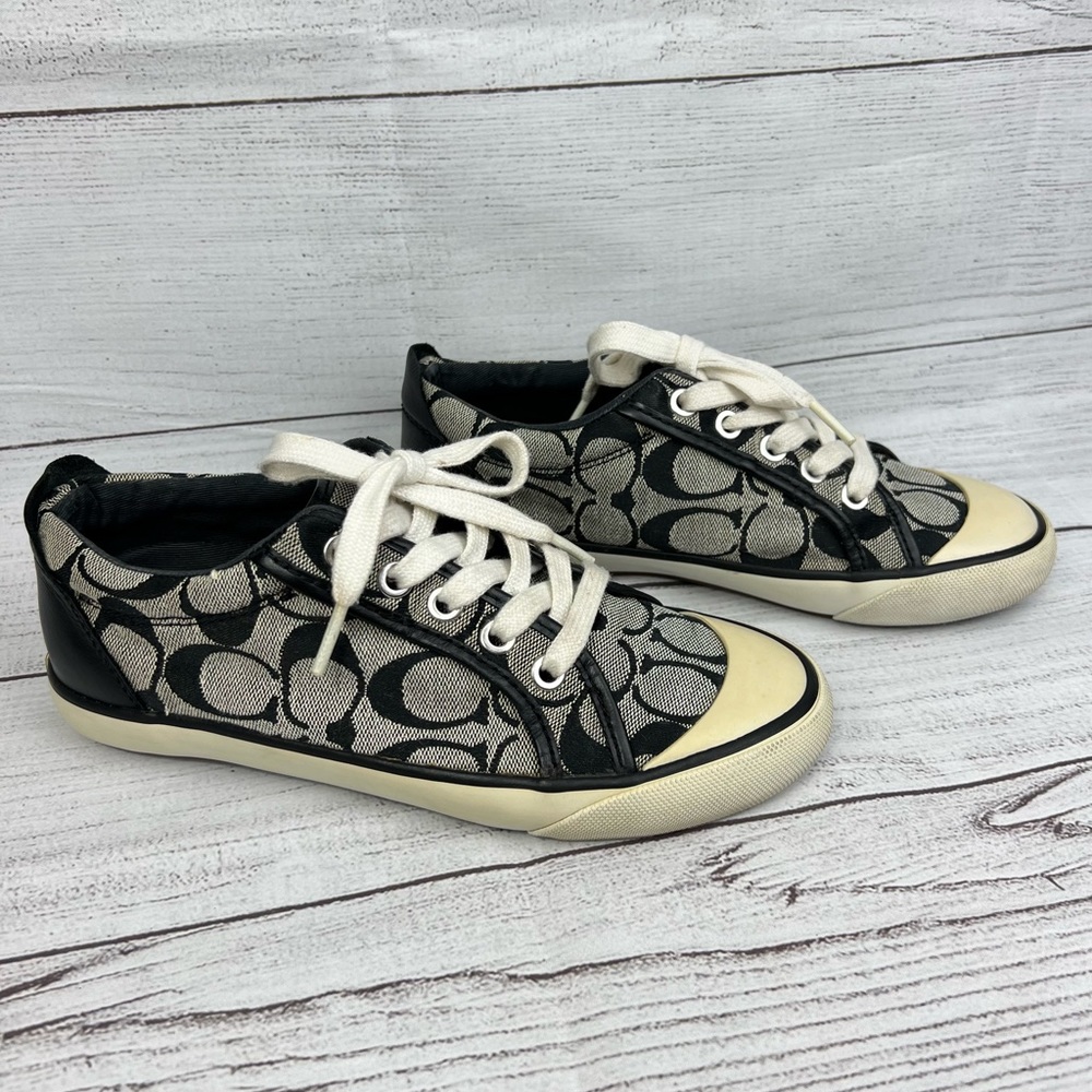 Womens Coach Barrett Signature Canvas black Sneakers size 5.5